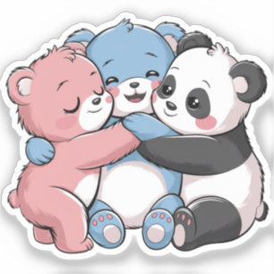 Cute Nalles with Panda Klistermärken