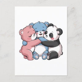Cute Nalles with Panda Vykort