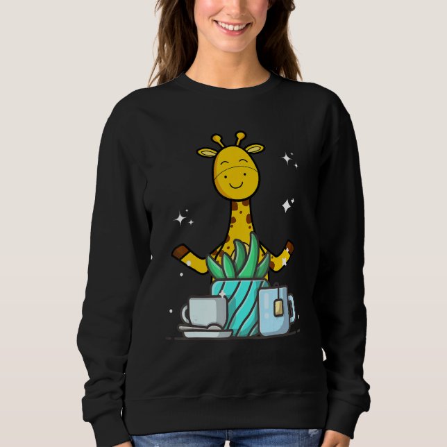 Cute Namaste Giraffe Do Yoga Gardening  Coffee T Shirt (Framsida)
