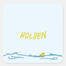 Cute Namn Blue Gult Rubber Anka