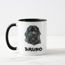 Cute Namn Monogram Newfoundland Hund Mugg