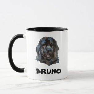 Cute Namn Monogram Newfoundland Hund Mugg
