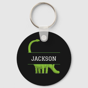 Cute Namn Personlig Black Dinosaur Nyckelring