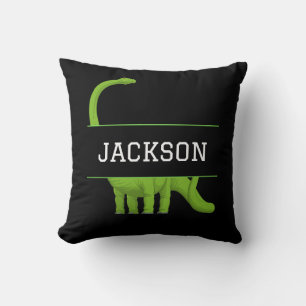Cute Namn Personlig Dinosaur Black Kudde