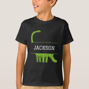Cute Namn Personlig Kids' Dinosaur Black T Shirt