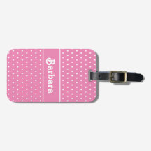 Cute Namn Polka Dot Rosa and White