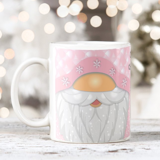 Cute Namn Rosa - jultomten Mugg (Cute Name Pink Christmas Gnome Mug)
