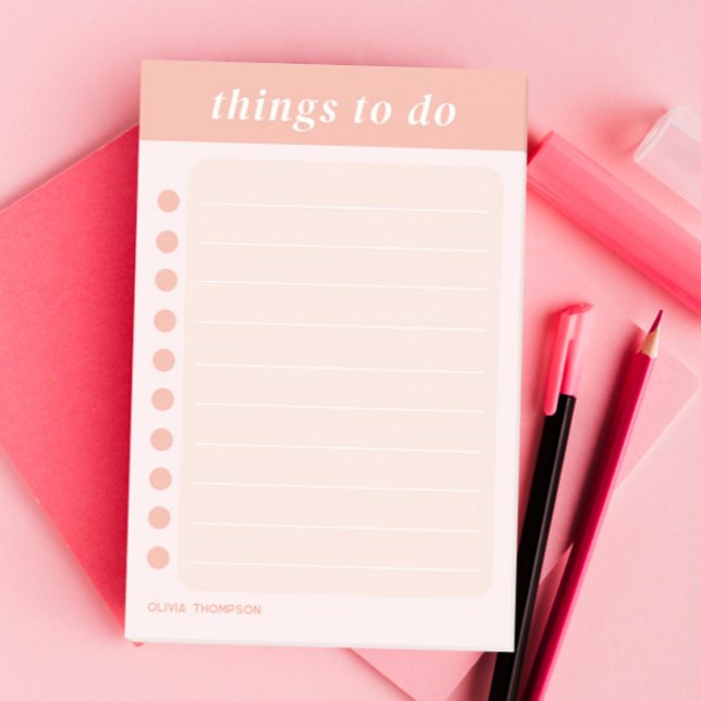 Cute Namn Rosa School To do list Post-it Block (Skapare uppladdad)