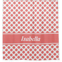 Cute Namn Rosa & White Polka Dot Mönster