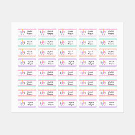 Cute Namn Unicorn-etikett Klistermärke