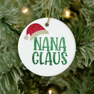 Cute Nana Claus, Grandma Photo jul Ornament