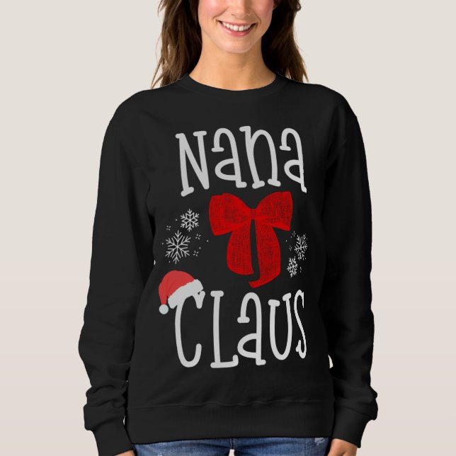 Cute Nana Claus Santa Grandma jul Pajama Fam T Shirt (Framsida)