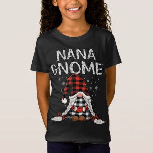 Cute nana Gnomes check red Play mönster jul T Shirt
