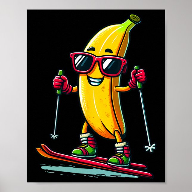 Cute Nana spelar Skiing Fruit Älskare Skiing Playe Poster (Framsidan)