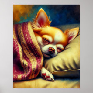 Cute Napping Chihuahua Poster