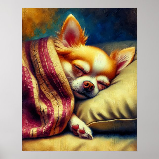 Cute Napping Chihuahua Poster (Framsidan)
