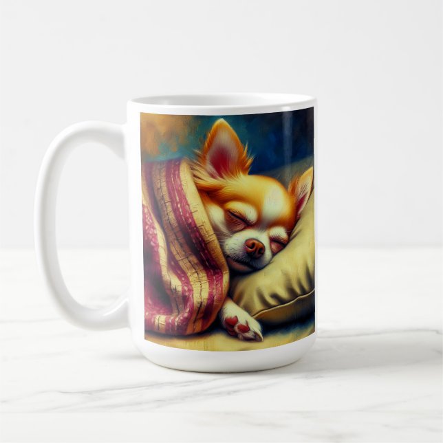 Cute Napping Chihuahua | Sweet Dreams Tea of Kaffemugg (Vänster)