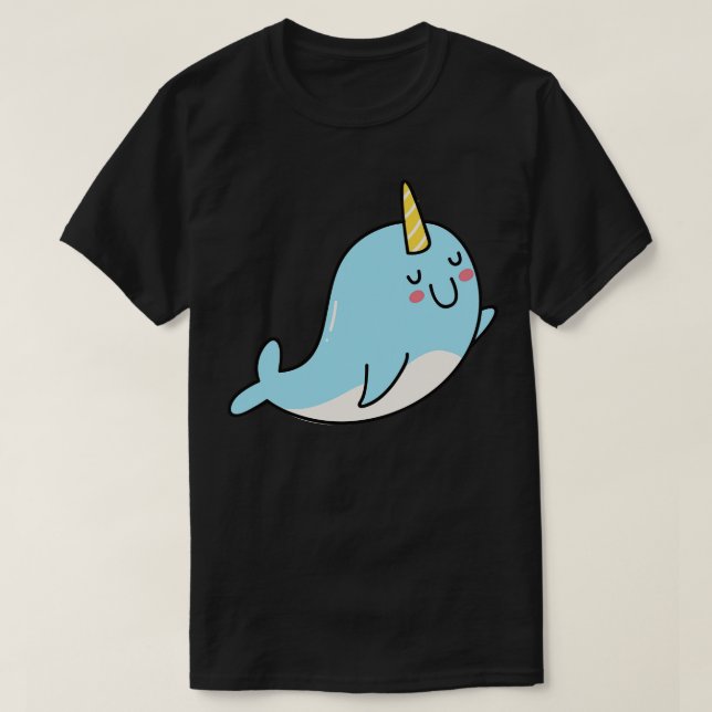 Cute Narwal Doodle T Shirt (Design framsida)