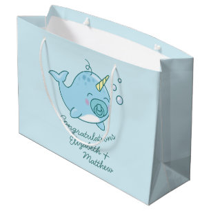 Cute Narwhal Baby Shower Kawaii Blue Boy