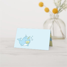 Cute Narwhal Baby Shower Kawaii Placeringskort