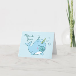 Cute Narwhal Baby Shower Kawaii Tack Blue Boy