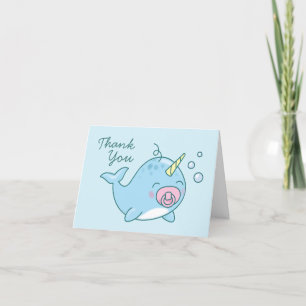 Cute Narwhal Baby Shower Tack Rosa Girl Girl Girl