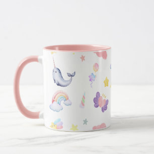 Cute Narwhal Fish Unicorn Rainbow Sea Birthday Mugg