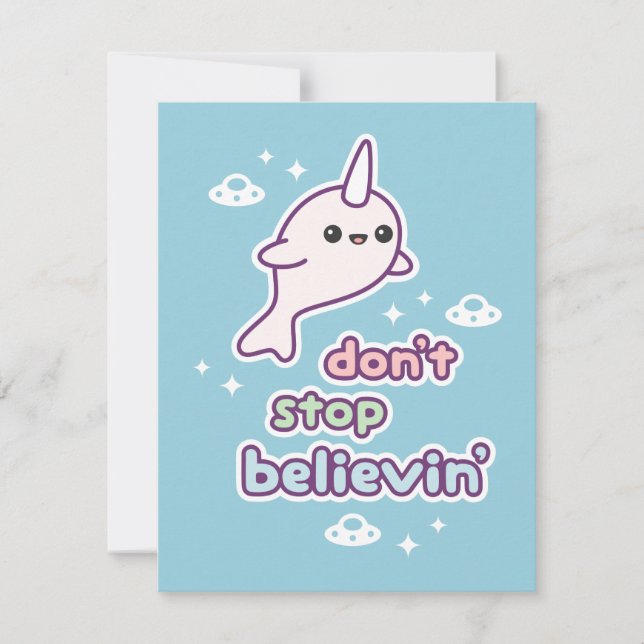 Cute Narwhal Födelsedagsfest inbjudan (Framsida)