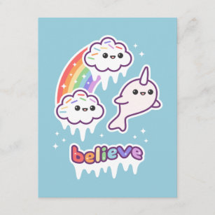 Narwhal Kawaii Inbjudningar Zazzle.se