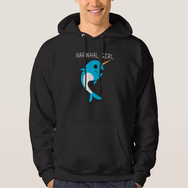 Cute Narwhal For Girls Kids Narwhale Narwhal Tusk Hoodie (Framsida)