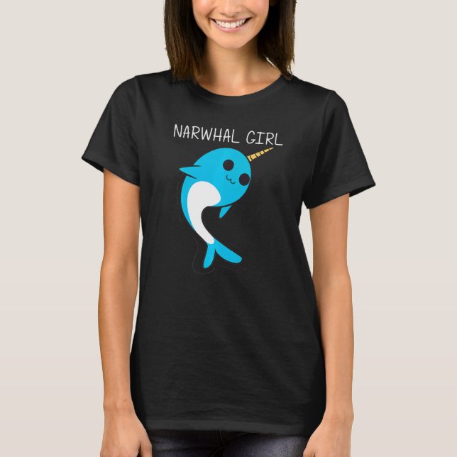 Cute Narwhal For Girls Kids Narwhale Narwhal Tusk T Shirt (Framsida)