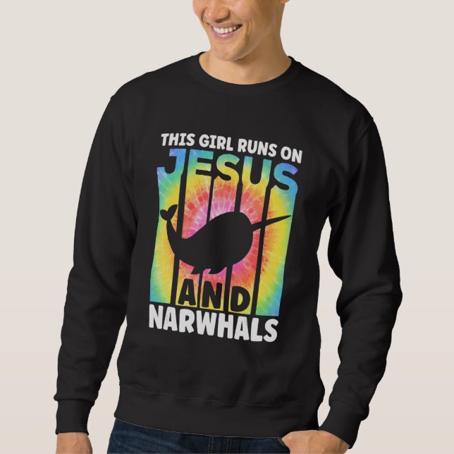 Cute Narwhal Outfit for Narwhal Lovers Apparel Wom Lång Ärmad Tröja (Framsida)
