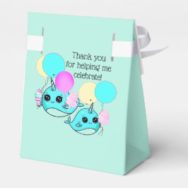 Cute Narwhal, Personlig för Födelsedagsfest av bal Presentaskar