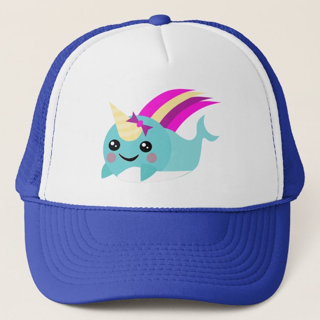Cute Narwhal Truckers kap Keps (Framsida)