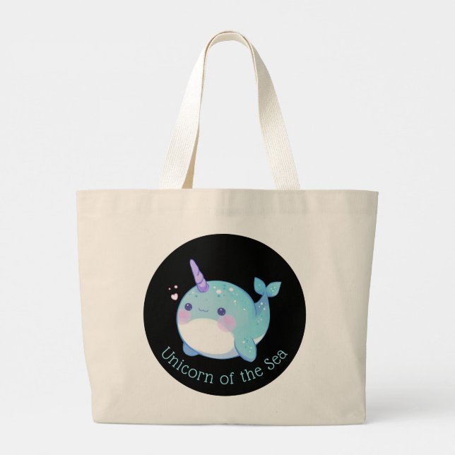 Cute Narwhal Unicorn of the Sea Jumbo Tygkasse (Baksida)