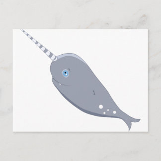 Cute Narwhal Vykort