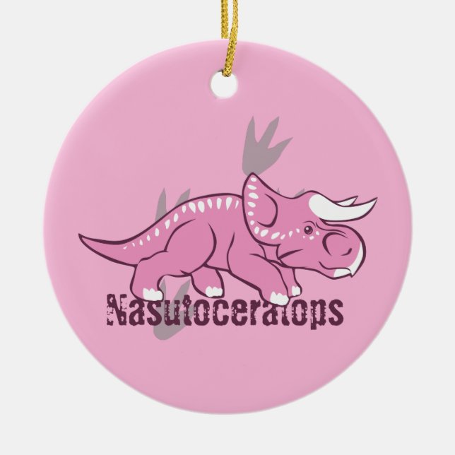 Cute Nasutoceratops Julgransprydnad Keramik (Framsidan)