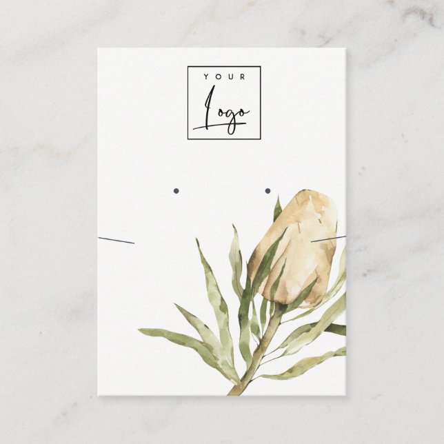 Cute Native Banksia Blommigt Earring Necklace Visitkort (Framsida)