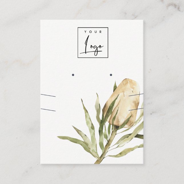 Cute Native Banksia Blommigt Earring Necklace Visitkort (Framsida)