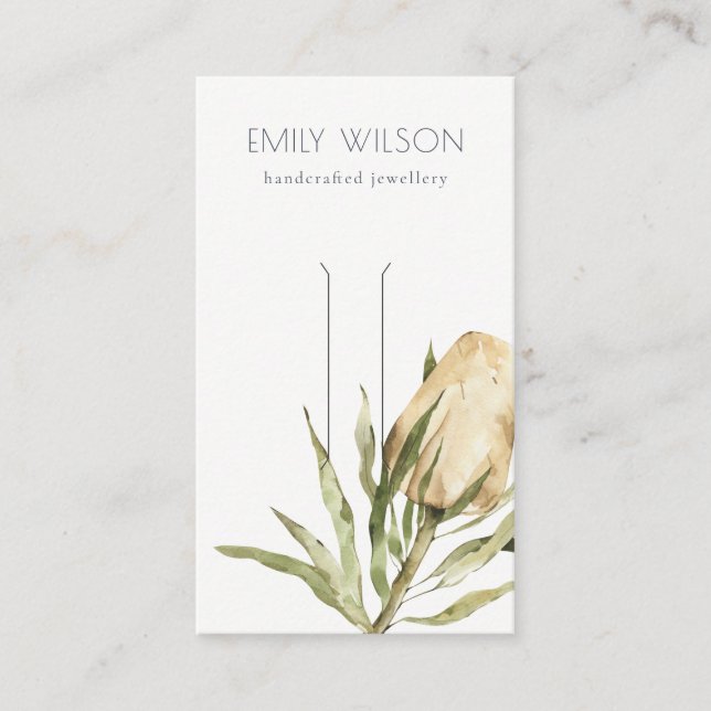 Cute Native Banksia Blommigt Hair Clip Visning Visitkort (Framsida)