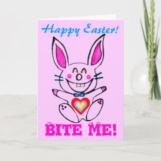 ♫ ☆ ♥ Çütê Naughty Bunny HappyEaster Card ๑ ☆ ♥ ♪ Helgkort