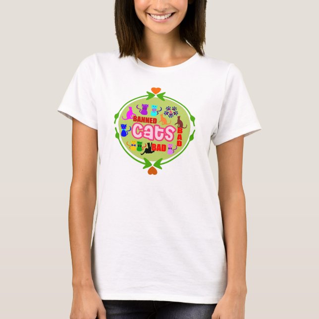 😻 🐾 ↷ ❤ Cute Naughty Cat Family Bella Circle Top Tee (Framsida)