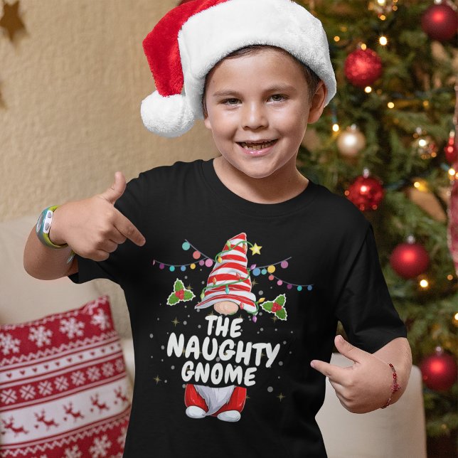 Cute Naughty Gnome Personlig jul T Shirt (Skapare uppladdad)