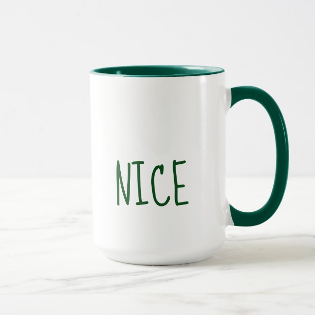 Cute Naughty och Nice jul Mugg (Höger)