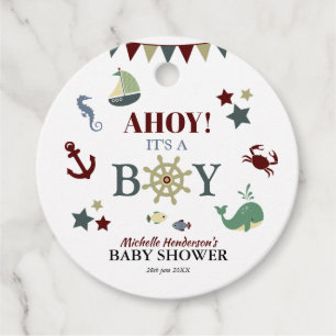 Cute Nautical Ahoy! Det är en pojkbabystölder Gåvor Etiketter