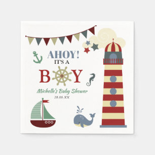 Cute Nautical Ahoy! Det är en pojkvän. Pappersservett