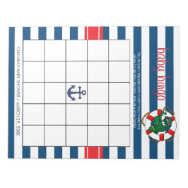 Cute Nautical Alligator Baby Shower Bingo Game Anteckningsblock