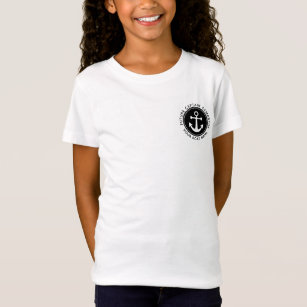 Cute Nautical Anchor Rope Black Anpassningsbar Boa T Shirt