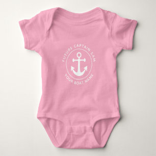 Cute Nautical Anchor Rope Kapten Boat Namn Anpassn T Shirt