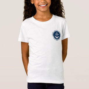 Cute Nautical Anchor Rope Navy Anpassningsbar Boat T Shirt